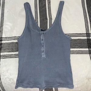 Grey button up tank top